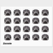 Black Labrador Closeup Portrait Vierkante Sticker (Vel)