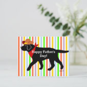 Black Labrador Cowboy Cartoon Briefkaart (Staand voorkant)