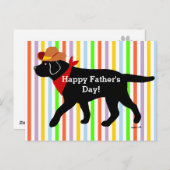 Black Labrador Cowboy Cartoon Briefkaart (Voorkant / Achterkant)