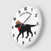 Black Labrador Cowboy Cartoon Grote Klok (Hoek)