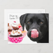 Black Labrador Cupcake - Hond Verjaardag - Black L Briefkaart (Voorkant / Achterkant)