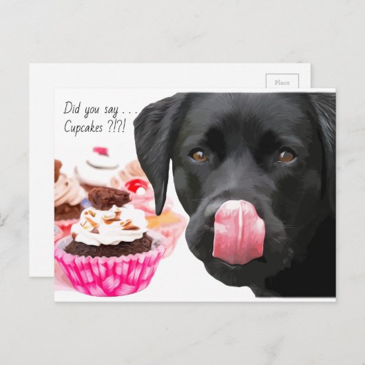 Black Labrador Cupcake - Hond Verjaardag - Black L Briefkaart