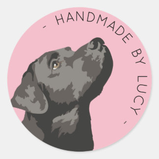 Black Labrador Custom "Handmade by..." Sticker