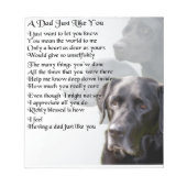 Black Labrador Dad Poem Notitieblok (Voorkant)