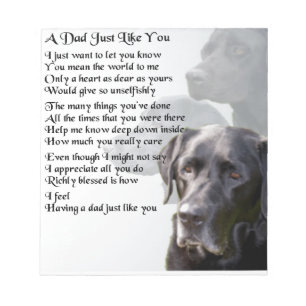 Black Labrador Dad Poem Notitieblok