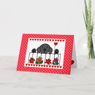 Black Labrador die je Valentijn Holiday Card bekij Feestdagen Kaart