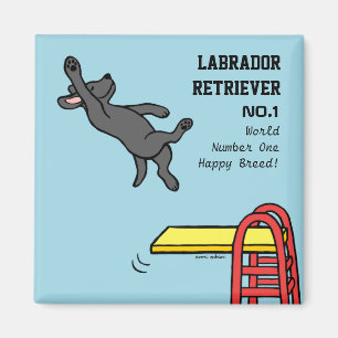 Black Labrador Diving Magneet