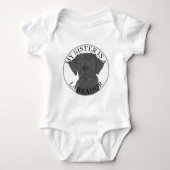 Black Labrador Dog Big Sister Romper (Voorkant)