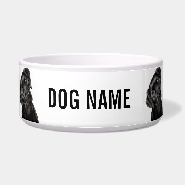 Black Labrador Dog Bowl Voerbakje (Voorkant)