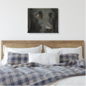 Black Labrador Dog Canvas Afdruk (Insitu (Slaapkamer))