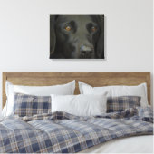 Black Labrador Dog Canvas Afdruk (Insitu (Slaapkamer))