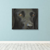 Black Labrador Dog Canvas Afdruk (Insitu (Houten vloer))