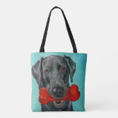 Black Labrador Dog Canvas tas (Achterkant)