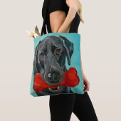 Black Labrador Dog Canvas tas (Dichtbij)