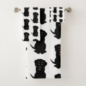Black Labrador Dog Design Bad Handdoek (Insitu)