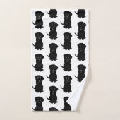 Black Labrador Dog Design Bad Handdoek (Handdoek)
