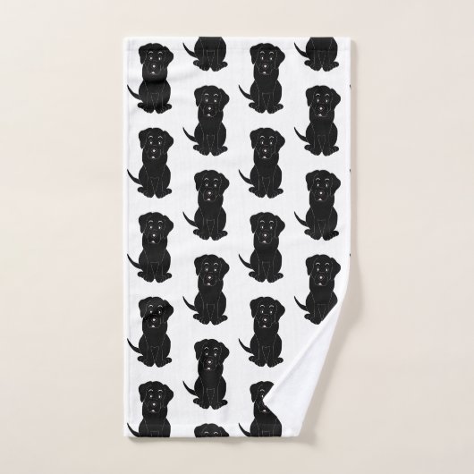 Black Labrador Dog Design Bad Handdoek (Handdoek)