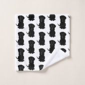 Black Labrador Dog Design Bad Handdoek (Wasdoekje)