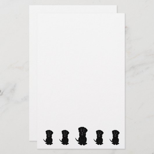 Black Labrador Dog Design Briefpapier (Voorkant / Achterkant)