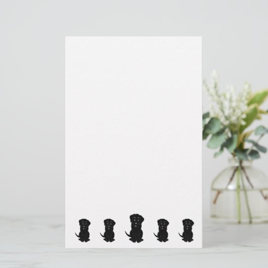 Black Labrador Dog Design Briefpapier (Staand voorkant)