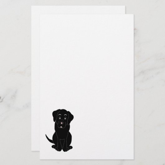 Black Labrador Dog Design Briefpapier (Voorkant / Achterkant)