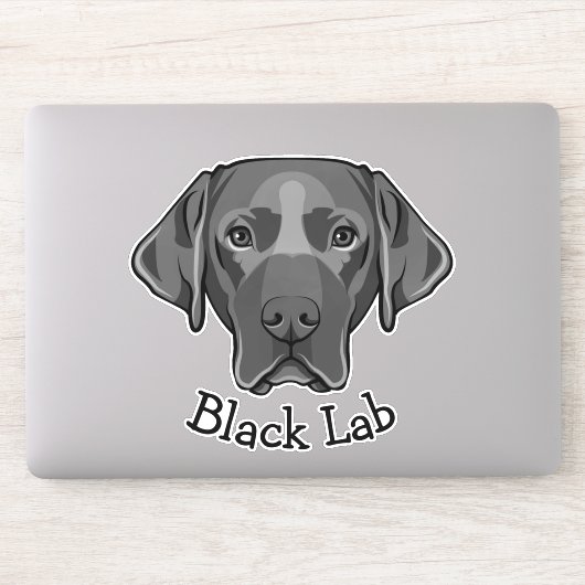 Black Labrador Dog Design Contour Sticker (Computer)