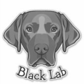 Black Labrador Dog Design Contour Sticker (Voorkant)