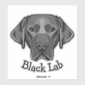 Black Labrador Dog Design Contour Sticker (Vel)