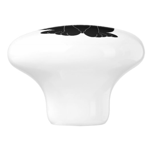 Black Labrador Dog Design Keramische Knop (Zijkant)