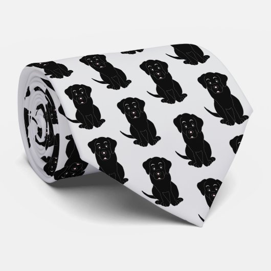 Black Labrador Dog Design Stropdas (Opgerold)