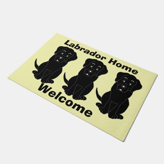 Black Labrador Dog Doormat Deurmat (Schuin)
