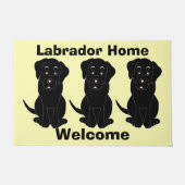 Black Labrador Dog Doormat Deurmat (Voorkant)