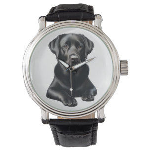 Black Labrador Dog Horloge