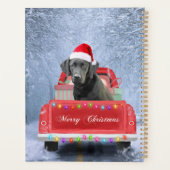 Black Labrador Dog in Snow, met Kerstmis in de sne Planner (Achterkant)