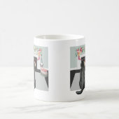 Black Labrador Dog kerstFireplace Scene Koffiemok (Center)