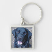 Black Labrador Dog Key Ring Sleutelhanger (Voorkant)
