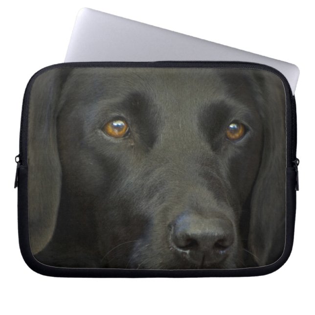 Black Labrador Dog Laptop Sleeve (Voorkant)