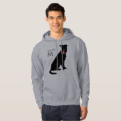 Black Labrador Dog Monogram Name Initiaal Hoodie (Voorkant volledig)