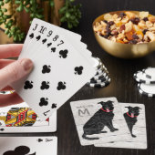 Black Labrador Dog Monogrammed Name Initiaal Rusti Pokerkaarten (Insitu)