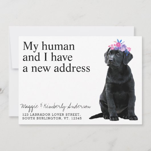 Black Labrador Dog Moving Aankondiging (Voorkant)