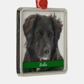 Black Labrador Dog Pet Foto Naam Metalen Ornament (Rechts)