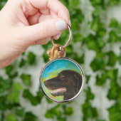 Black Labrador Dog Pet Portrait Sleutelhanger (Hand)