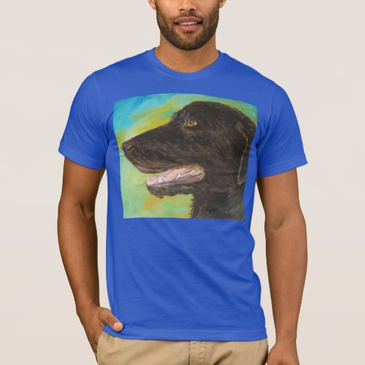 Black Labrador Dog Pet Portrait T-shirt (Voorkant)