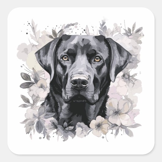 Black Labrador Dog Stickers (Voorkant)