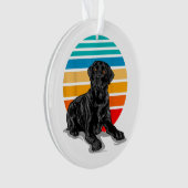 Black Labrador dog sunset retro style blac Ornament (voorkant)