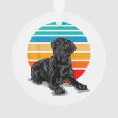 Black Labrador dog sunset retro style blac Ornament (achterkant)