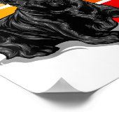 Black Labrador dog sunset retro style blac Poster (Hoek)