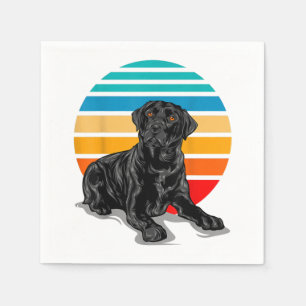 Black Labrador dog sunset  retro style blac Servet
