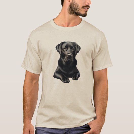 Black Labrador Dog T-shirt (Voorkant)