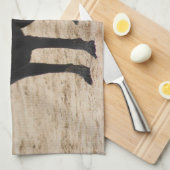 Black Labrador Dog Theedoek (Quarter Fold)